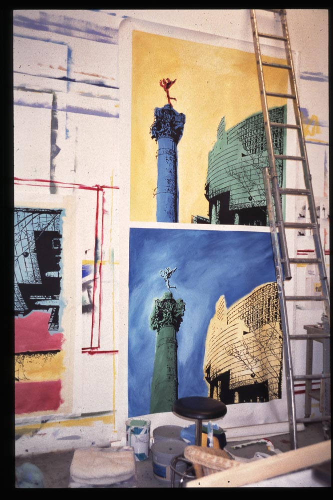 Peintures pour les magasins Monoprix. Paris 12ème.