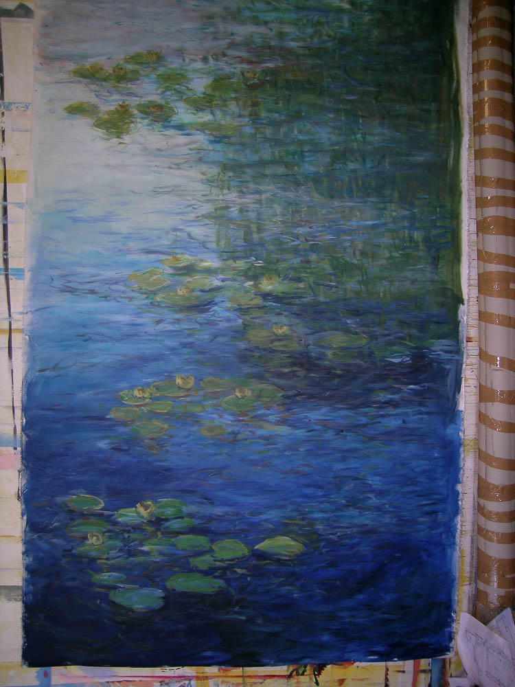 Nénuphars. Peinture murale sur toile. Série pour l’Arabie Saoudite.