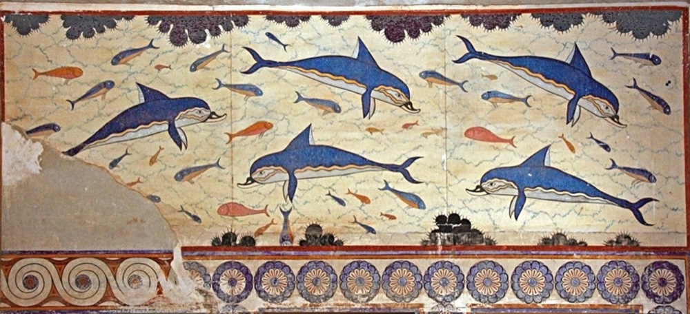 Fresque des dauphins. Knossos, Crète