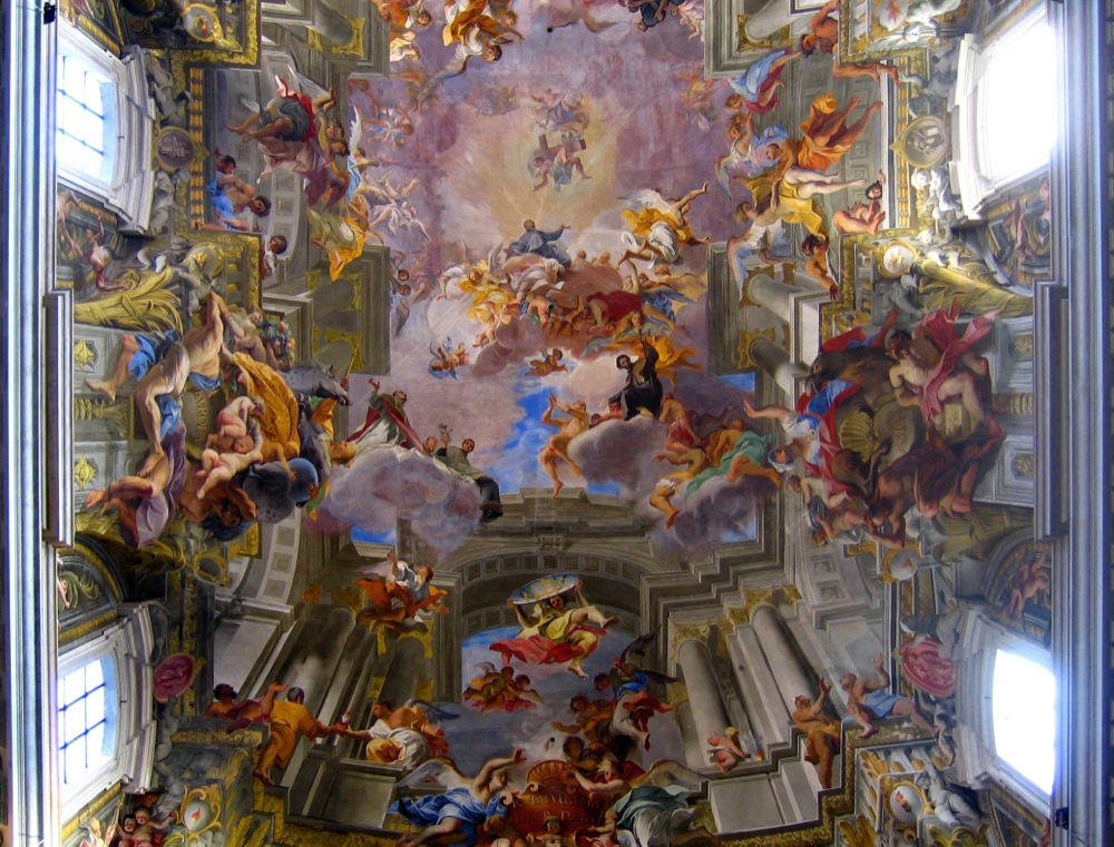 Apothéose de Saint Ignazio. Roma. Par Andrea Pozzo.