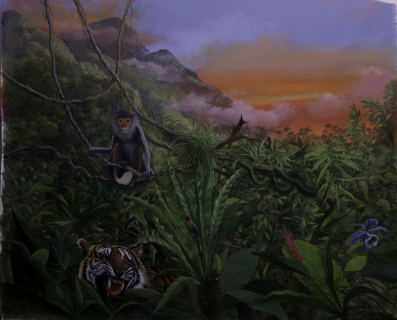 Jungle – Peinture murale dans un escalier – Privé