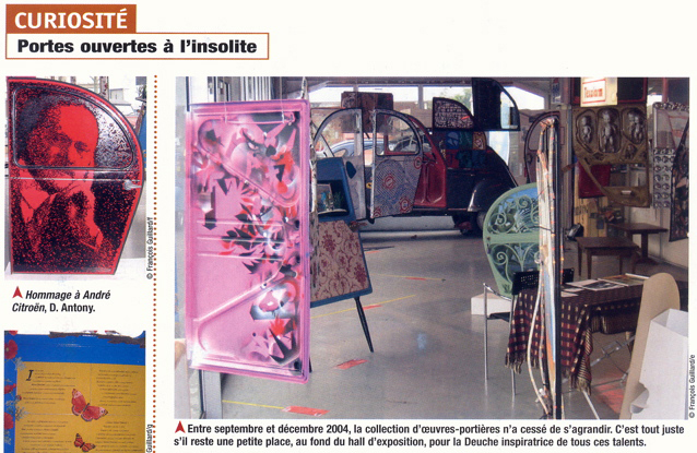 Portières peintes de 2 CV, garage Pierre à Arcueil.