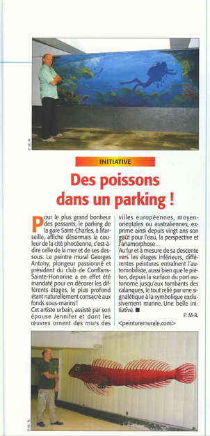 Parking de la Gare Saint-Charles à Marseille. Anamorphose, fresques et peintures murales.