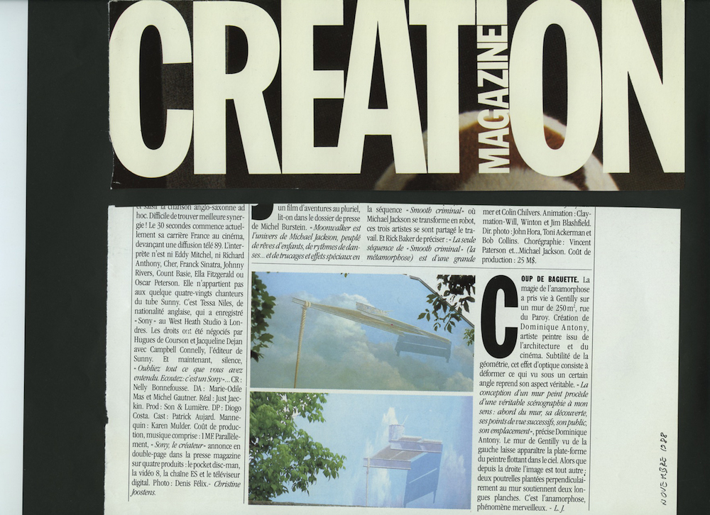 Création Magazine. Anamorphose à Gentilly.