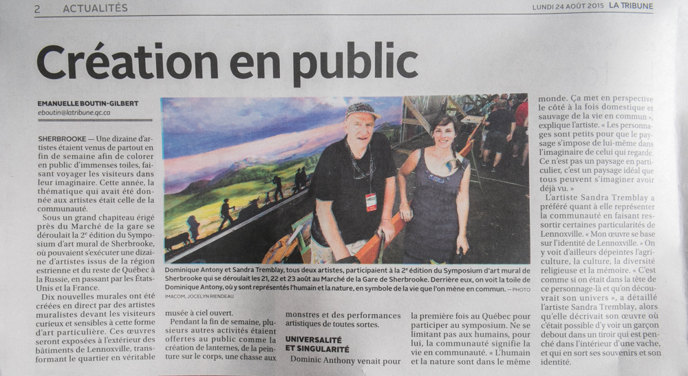 La Tribune. Création en public. Sherbrooke, Québec, Canada.